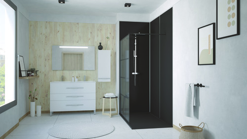 Panneau mural réversible blanc et noir L 120 x H 255 cm